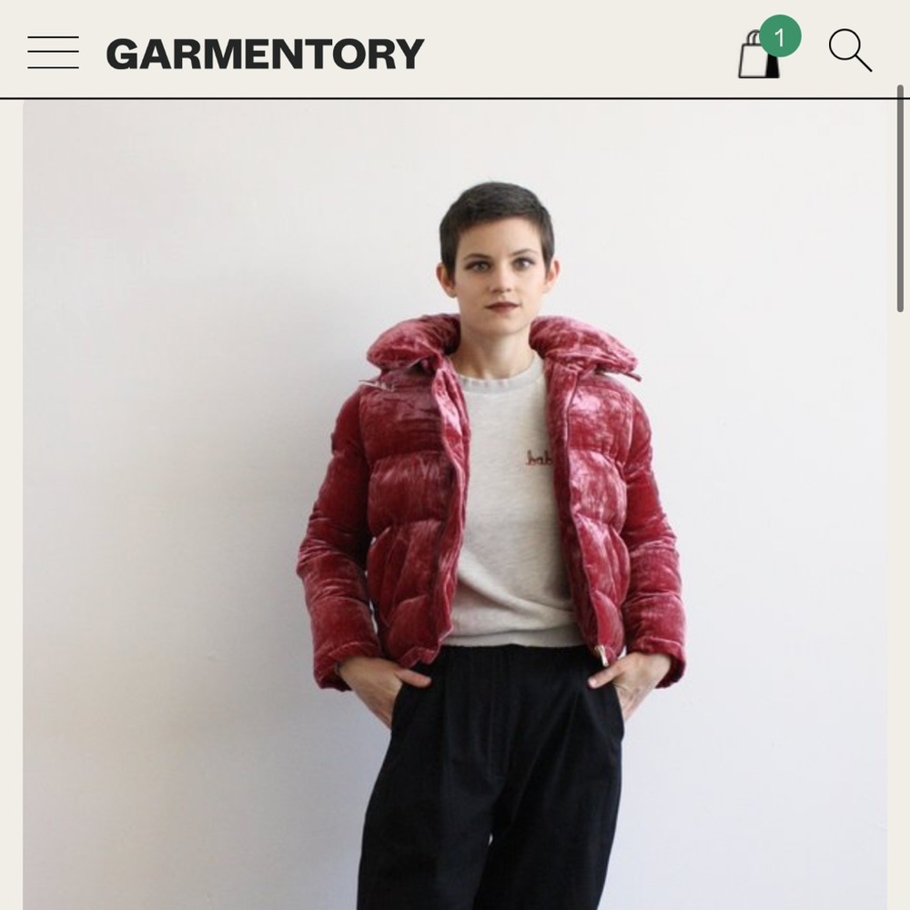 Rachel Antonoff Peggy Velvet Puffer Jacket